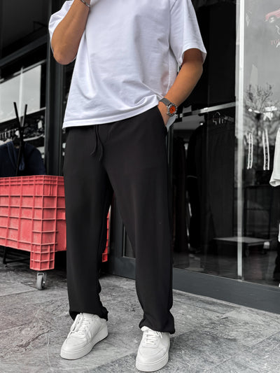 Black Lycra Baggy Sweatpants