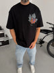 Black Leaf Patch Oversize T-Shirt - 2