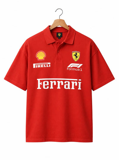 Red Motorsport Graphic Collared Shirt