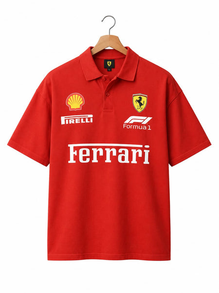 Red Motorsport Graphic Collared Shirt