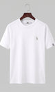 Crew Neck T-Shirt with Subtle Embroidery - 1