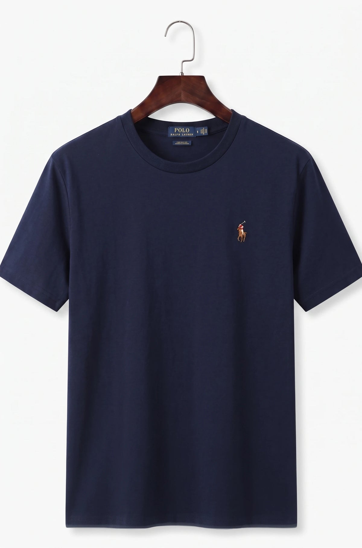 Crew Neck T-Shirt with Subtle Embroidery