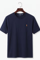 Crew Neck T-Shirt with Subtle Embroidery - 3