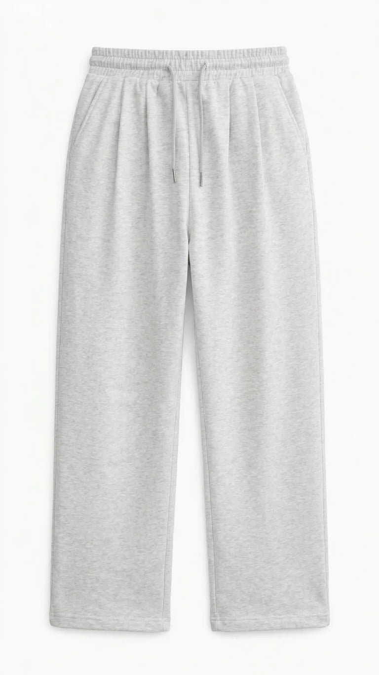 Light Heather Gray Pleated Sweatpants