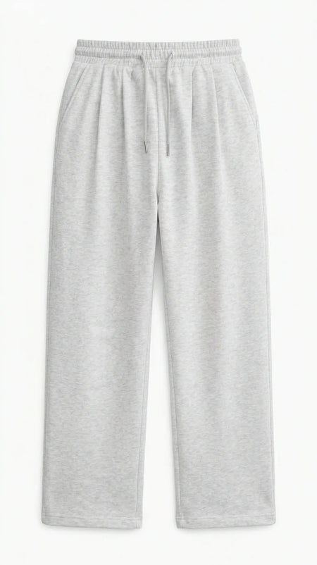 Light Heather Gray Pleated Sweatpants