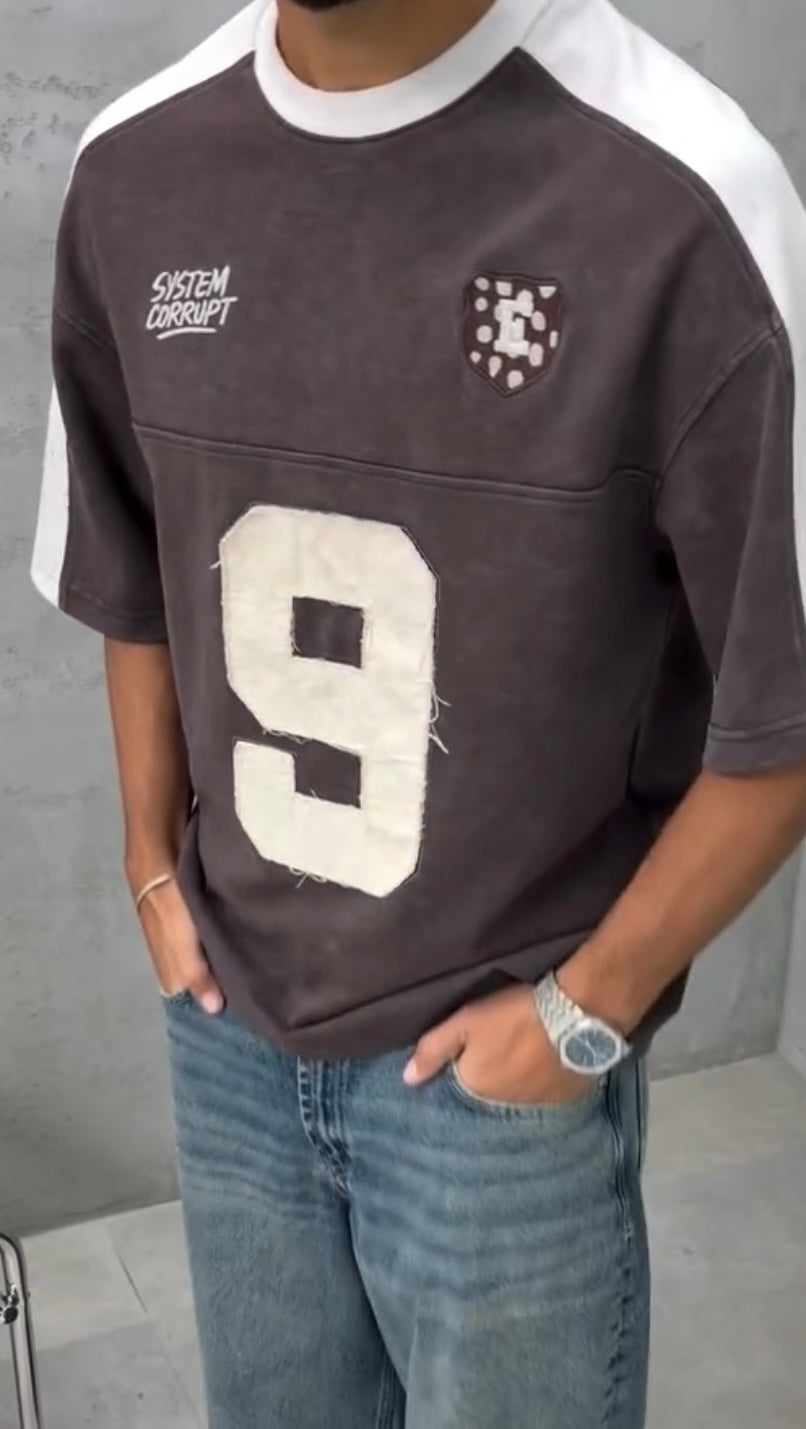 Vintage No. 9 Oversized Varsity T-Shirt