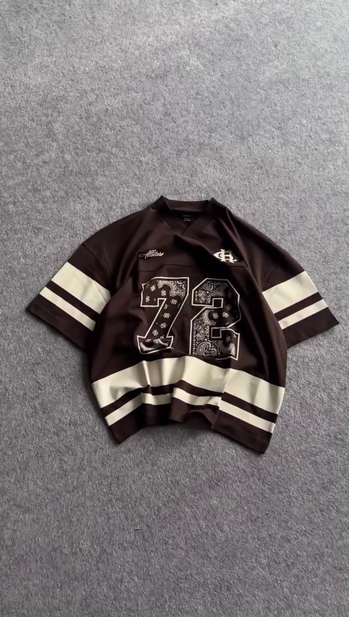 Chocolate Brown Retro 72 Streetwear Jersey