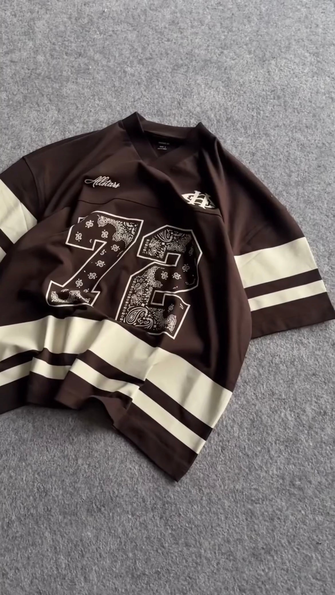 Chocolate Brown Retro 72 Streetwear Jersey