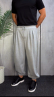 Pleated Baggy Trousers | Black & Grey - 4