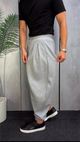Pleated Baggy Trousers | Black & Grey - 5