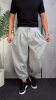 Pleated Baggy Trousers | Black & Grey - 6