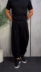 Pleated Baggy Trousers | Black & Grey - 2