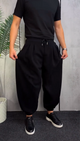 Pleated Baggy Trousers | Black & Grey - 3