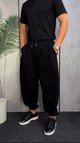 Pleated Baggy Trousers | Black & Grey - 1