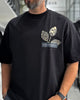Black Motif Bird Patch Oversize T-Shirt - 1