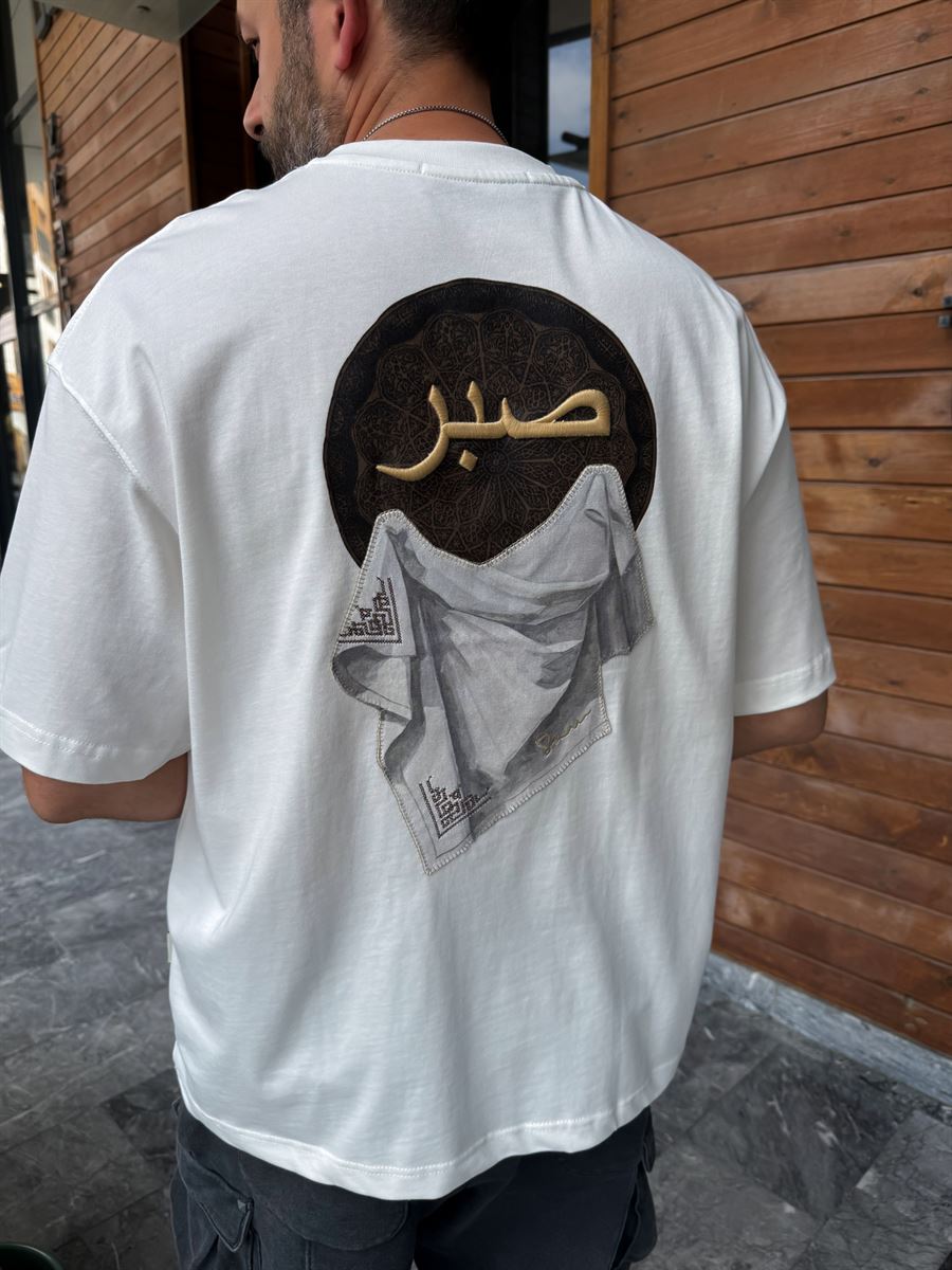 White Patience Embroidered Oversize T-Shirt