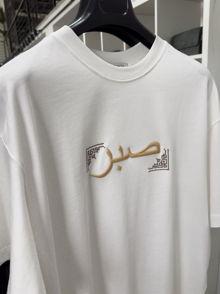White Patience Embroidered Oversize T-Shirt