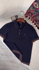 Collared Shirt with Contrast Striped Trim - 3