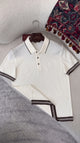 Collared Shirt with Contrast Striped Trim - 2