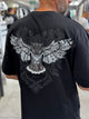Black Hologram Owl Print Oversize T-Shirt - 3