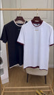 Crew Neck Tee with Stylish Contrast Trim - 1