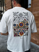 White Oversize T-Shirt with Back Floral Embroidery - 3